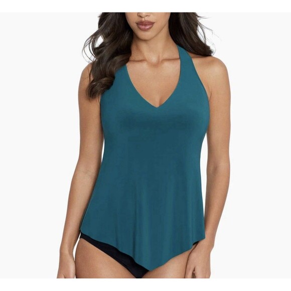 Magicsuit Other - NWT MAGICSUIT by MIRACLESUIT TAYLOR TANKINI SWIMSUIT TOP Peacock Blue Women Sz 8